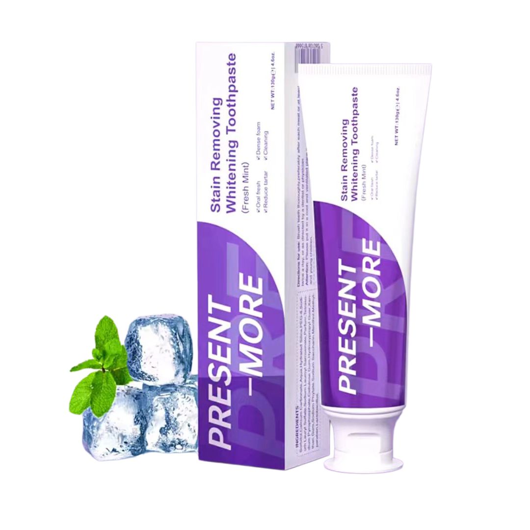 PRESENT-MORE Stain Removing Whitening Toothpaste Fresh Mint 130g