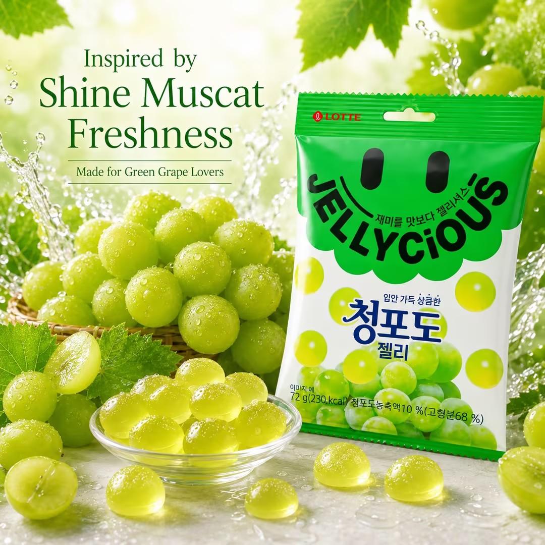 Lotte Green Grape Gummy Candy 72g