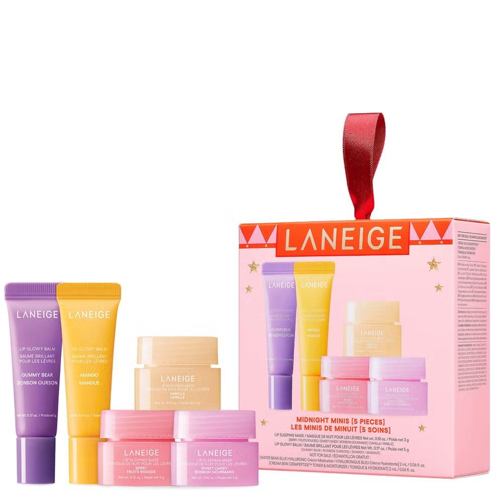 LANEIGE Midnight Minis Lip Care Holiday 5Pieces Gift Sets – Lip Mask, Water Bank, Lip Glowy Balm – Beauty Essentials for Gifting & Self-Care