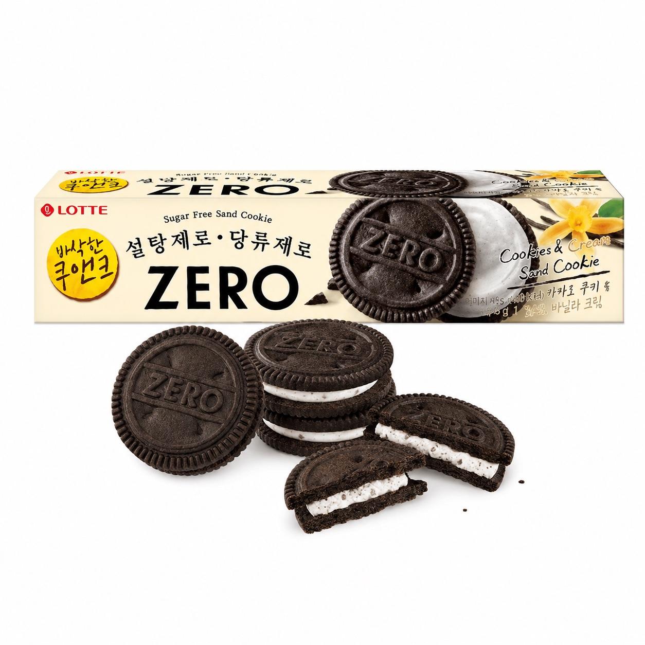 Lotte ZERO Cream‑Filled Cocoa Biscuits 96g