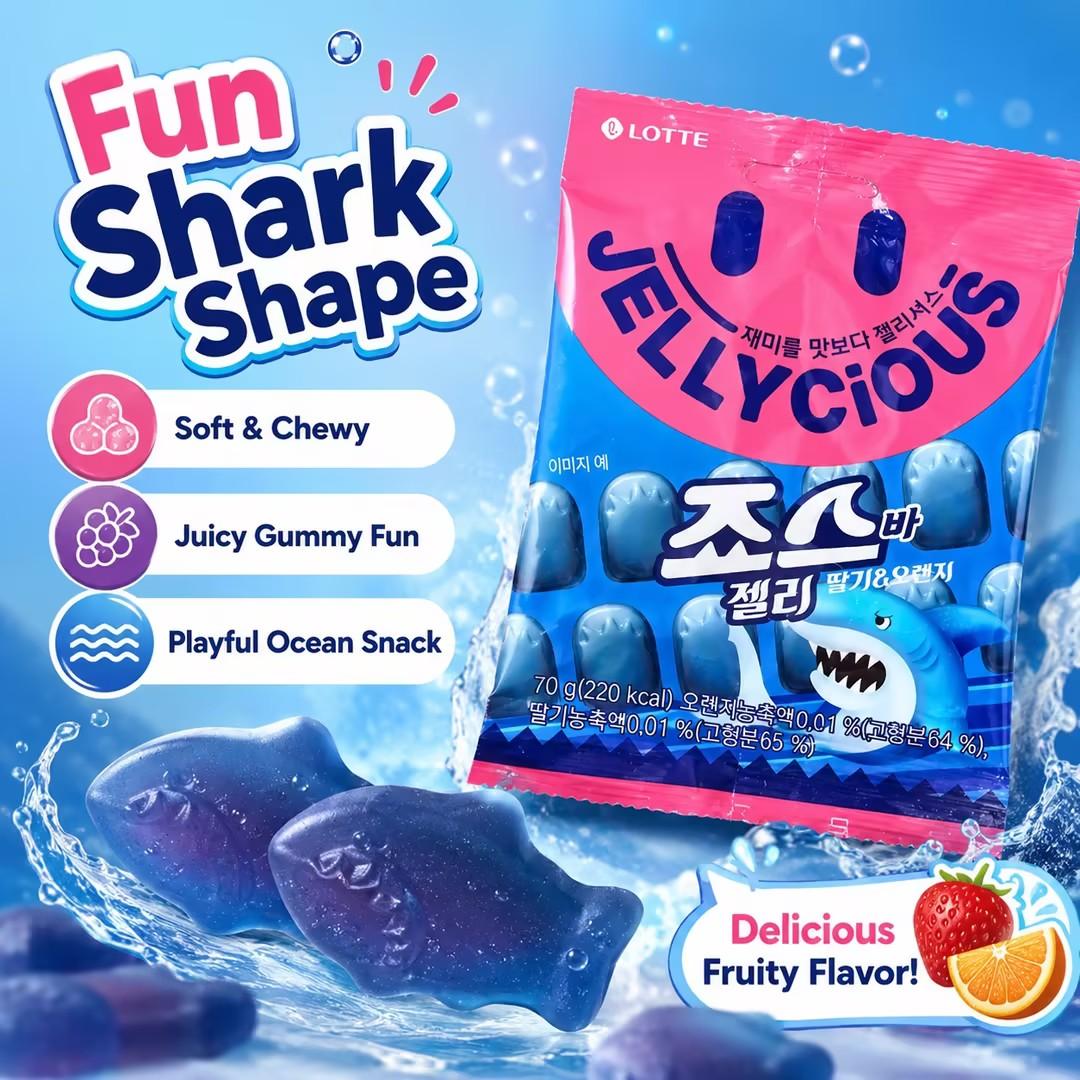Lotte Shark‑Shaped Gummy Candy 70g