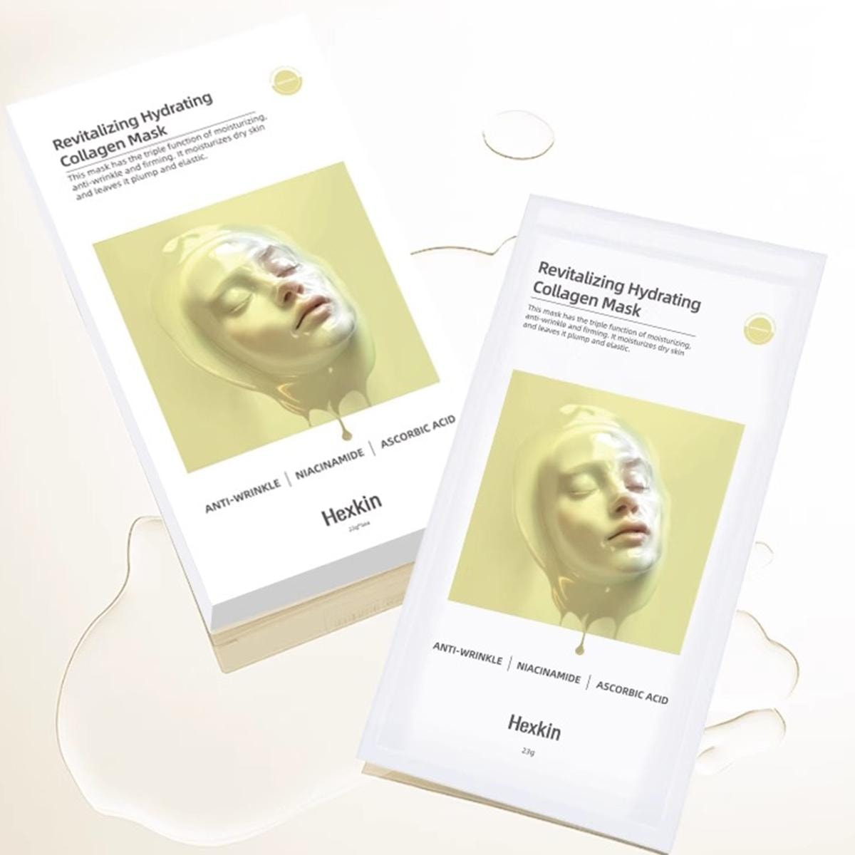 Hexkin Revitalizing Hydrating Collagen Mask, 5 sheets - Anti-Wrinkle | Niacinamide | Ascorbic Acid