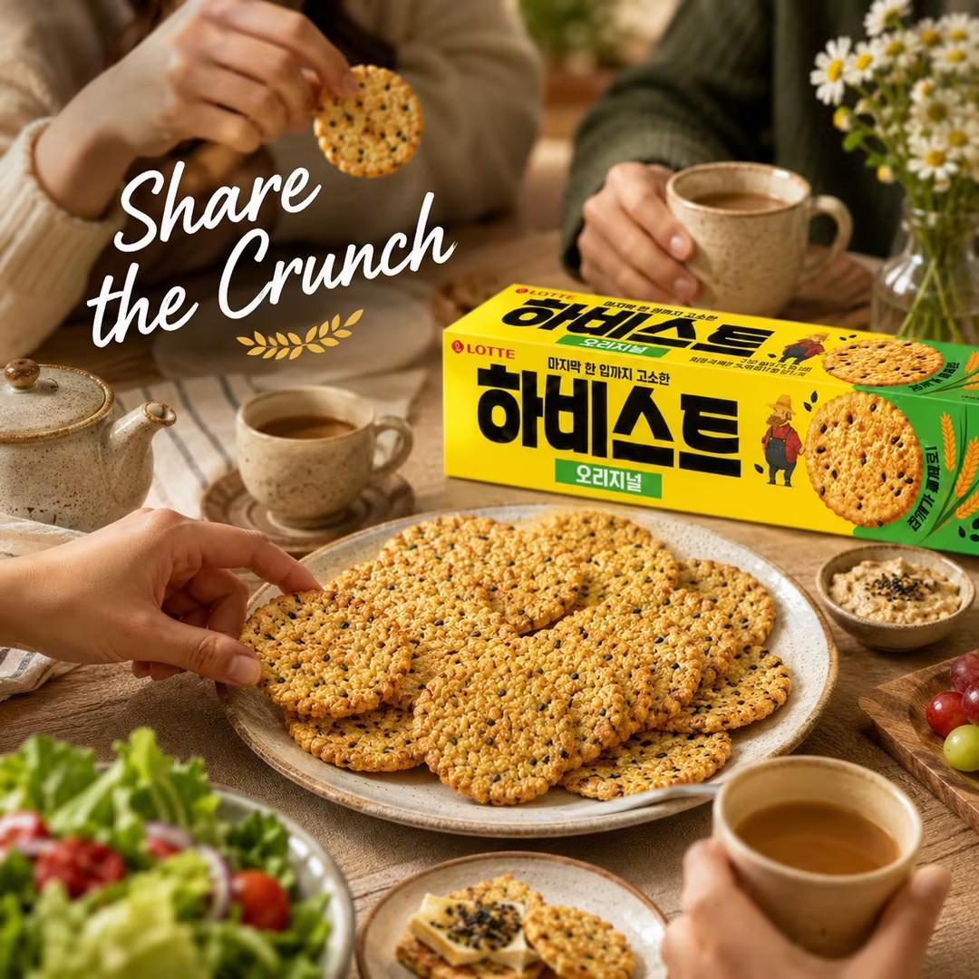 Lotte Harvest Black Sesame Crackers 100g
