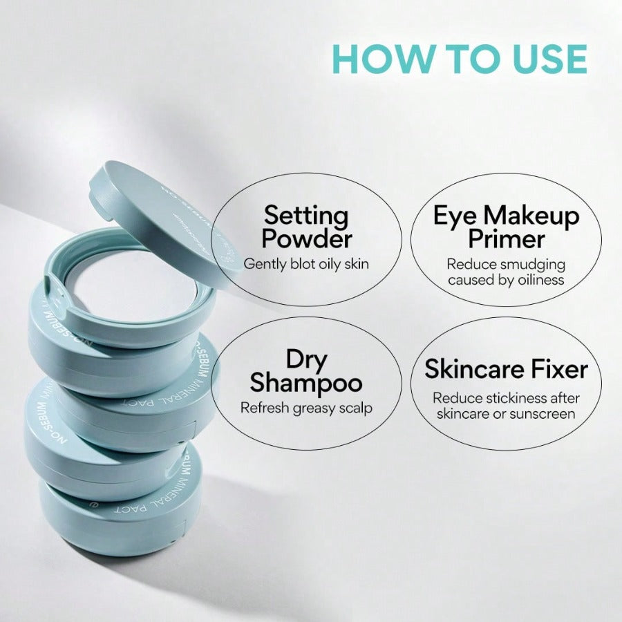 Innisfree No-Sebum Mineral Pact Oil-Control & Pore-Blurring Pressed Powder (8.5g / 0.3 Oz) ,No-Sebum Mineral Powder Oil-Control & Matte Finish (5g / 0.17 Oz)