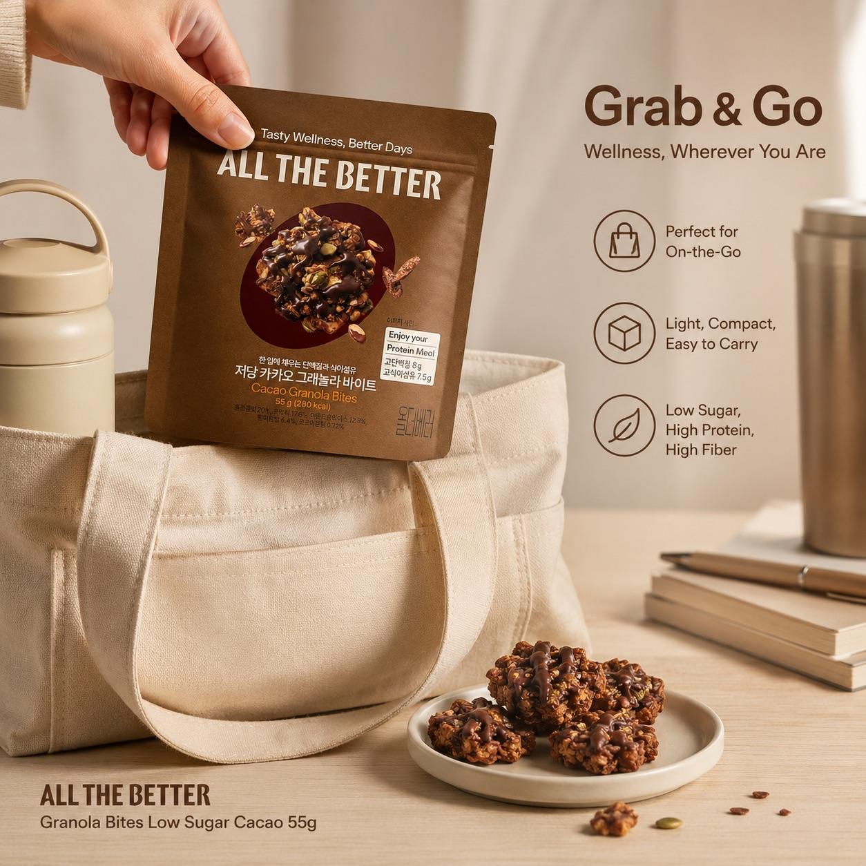 ALL THE BETTER Granola Bites Low Sugar Cacao 55g