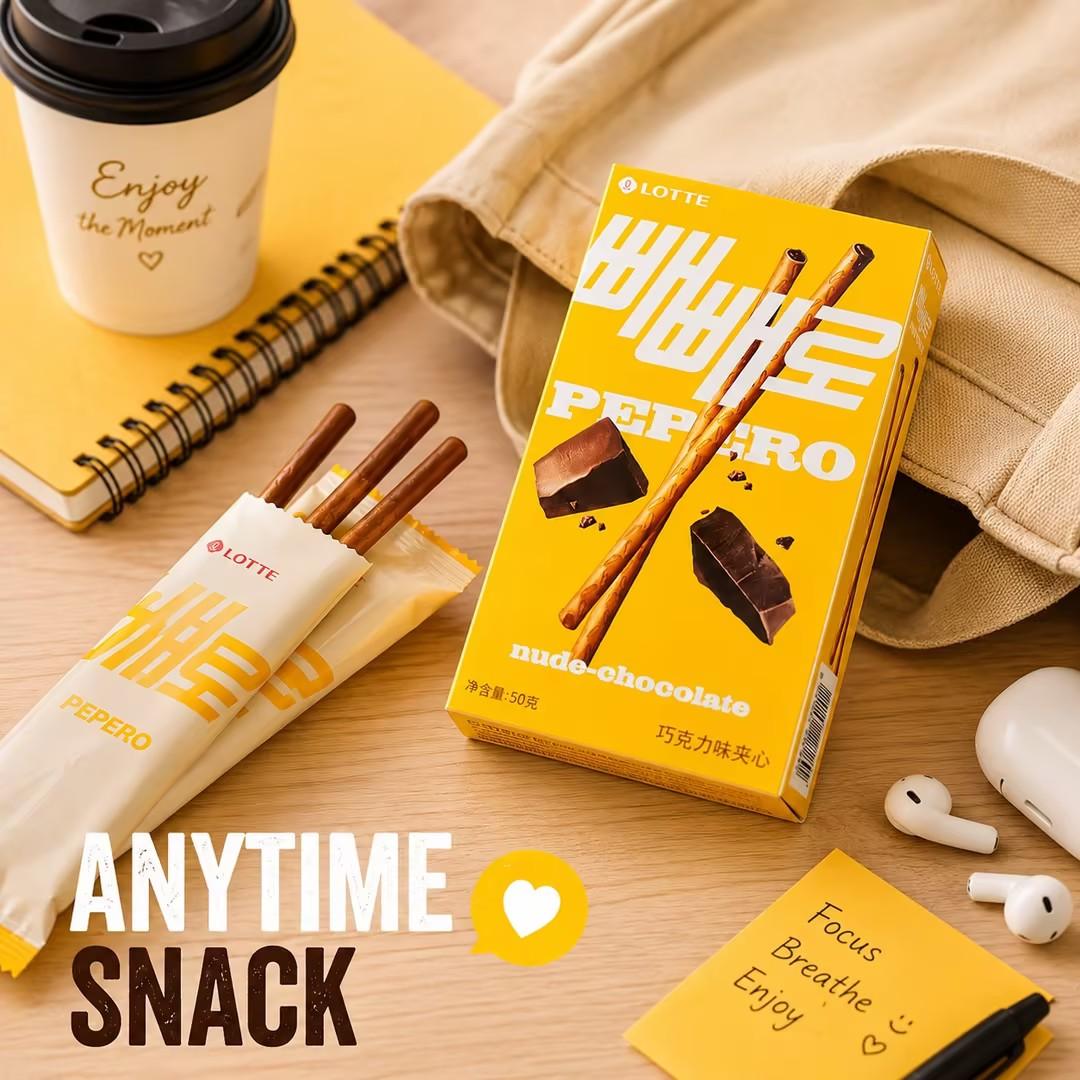 Lotte Pepero Chocolate Filled Biscuit Sticks 45g
