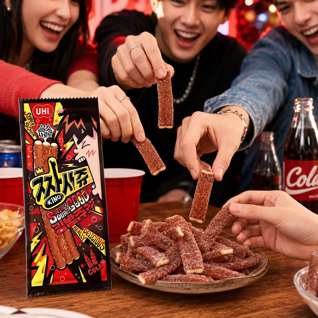 YEM Cola‑Flavor Sour Strip Gummy Candy 40g cola‑flavor sour chewy snacks