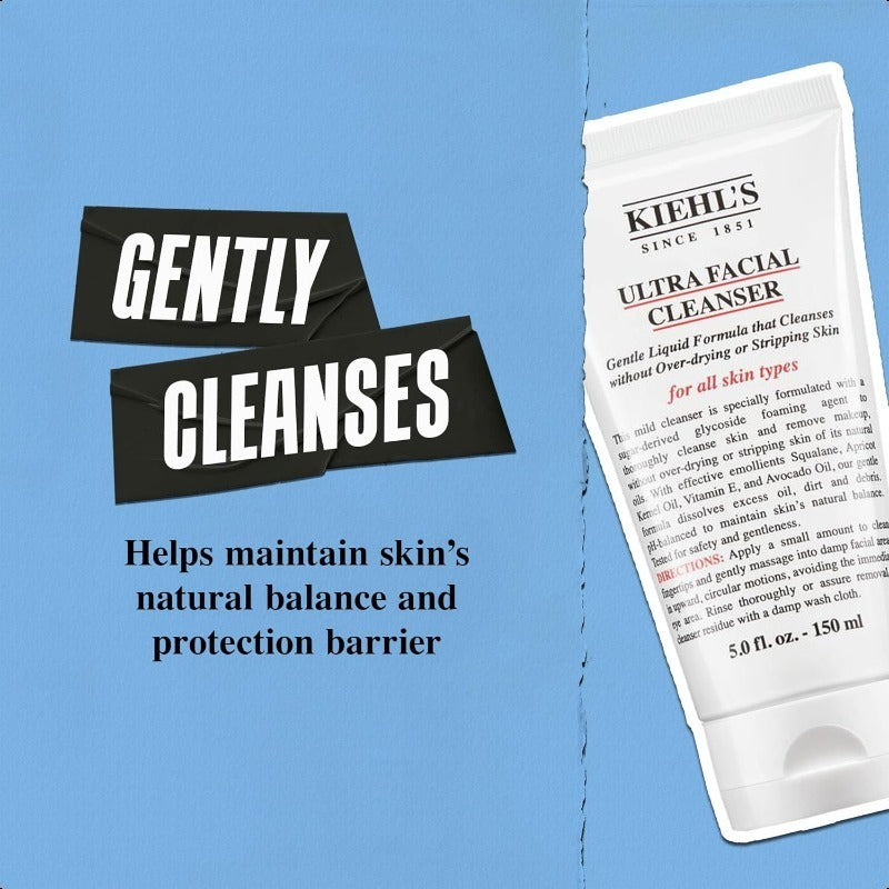 Kiehl's Deep Cleansing Foaming Facial Cleanser, Which Repairs The Skin Barrier and Gently Exfoliates, Is Suitable for All Skin Types (150ml)