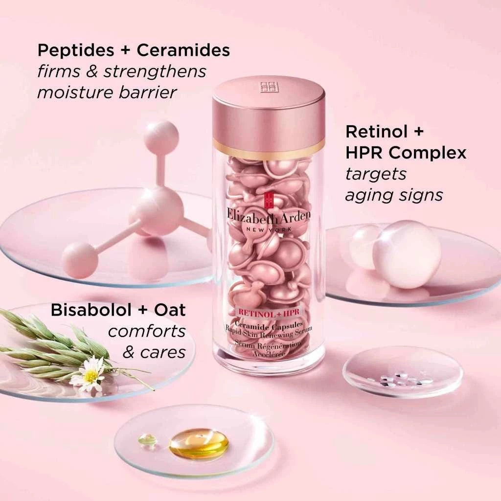 Elizabeth Arden Retinol + HPR Ceramide Rapid Skin Renewing Anti-Aging Face Serum Capsules 60/90/120粒