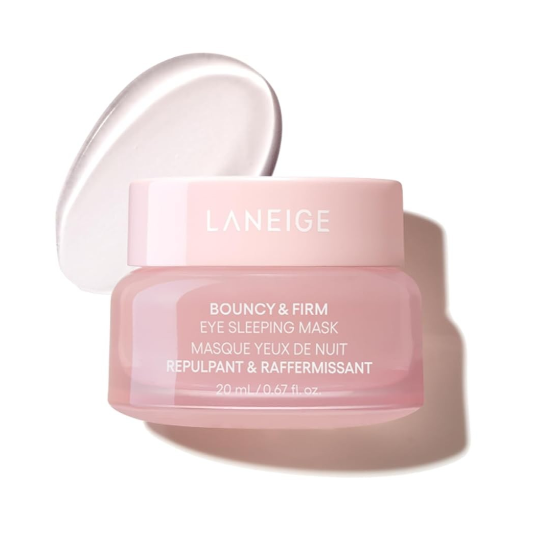 LANEIGE Bouncy & Firm Eye Sleeping Mask 20ml: Depuff and Firm with Peony & Collagen Complex, Ceramide, & 5D Hyaluronic Acid