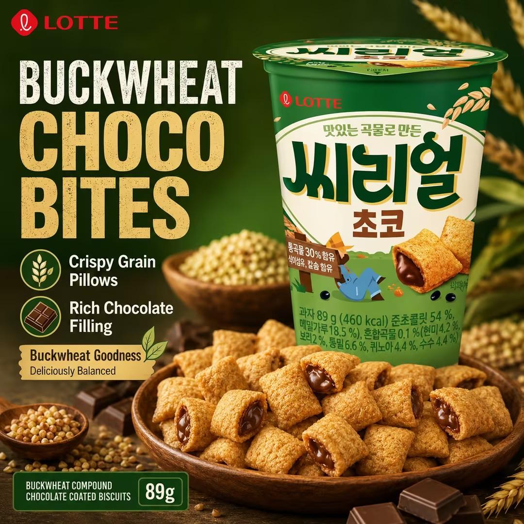 Lotte Buckwheat Compound Chocolate Coated Biscuits 89g
