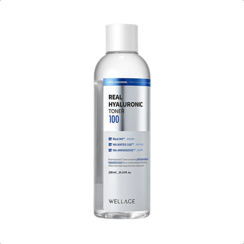 WELLAGE Real Hyaluronic 100 Toner 200ml，For Face Beauty Toner，All Skin Types Friendly