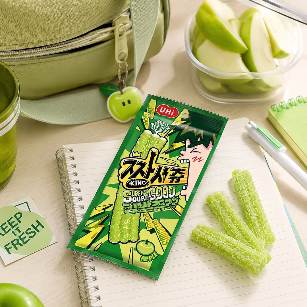 YEM Green Apple Sour Bar Gummies 40g/bag | Sour and sweet green apple flavor, chewy and soft texture, sour icing on the outside