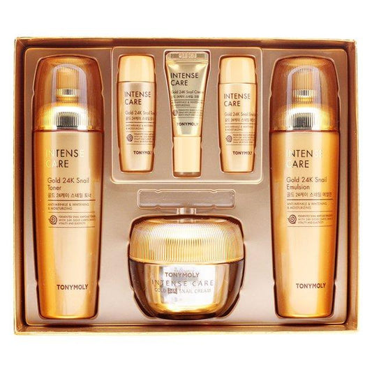 TONYMOLY Intense Care Gold 24K Snail Skin Care Set(toner+emulsion+cream)